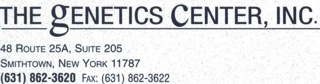 The Genetics Center, Inc.   Address, phone, and fax